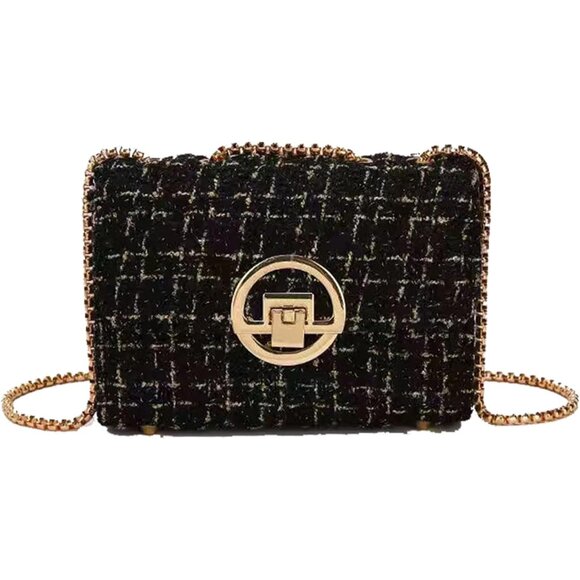 Women's Quilted Crossbody Bag Faux Leather Chain Clutch Evening Shoulder Purse - Picture 1 of 6